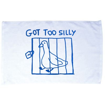 Got Too Silly Funny Duck, Silly Goose Funny, meme Microfiber Hand Towel