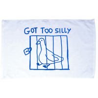 Got Too Silly Funny Duck, Silly Goose Funny, meme Microfiber Hand Towel