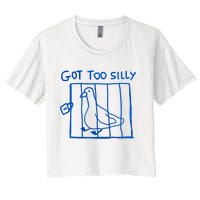 Got Too Silly Funny Duck, Silly Goose Funny, meme Crop Top