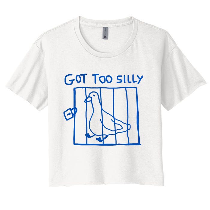 Got Too Silly Funny Duck, Silly Goose Funny, meme Crop Top
