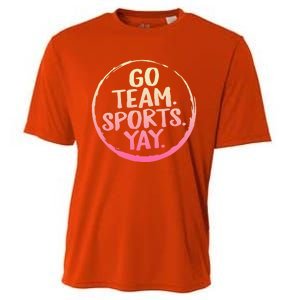 Go Team Sports Yay Baseball Hockey Volleyball Football Coach Great Gift Cooling Performance Crew T-Shirt