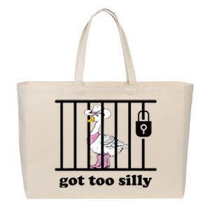 Got Too Silly Funny Silly Goose Lover Mugshot Cotton Canvas Jumbo Tote