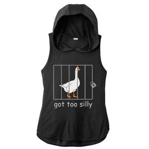 Got Too Silly  Silly Goose Ladies PosiCharge Tri-Blend Wicking Draft Hoodie Tank