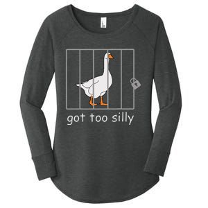 Got Too Silly  Silly Goose Women's Perfect Tri Tunic Long Sleeve Shirt