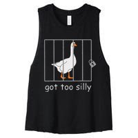 Got Too Silly  Silly Goose Women's Racerback Cropped Tank