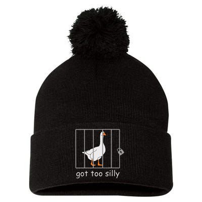 Got Too Silly  Silly Goose Pom Pom 12in Knit Beanie