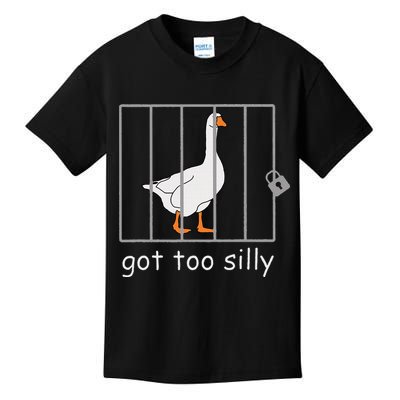 Got Too Silly  Silly Goose Kids T-Shirt