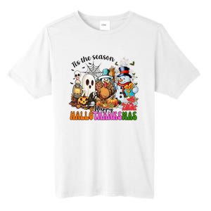 Ghost Turkey Snowman Funny Happy Hallothanksmas Gift Tall Fusion ChromaSoft Performance T-Shirt