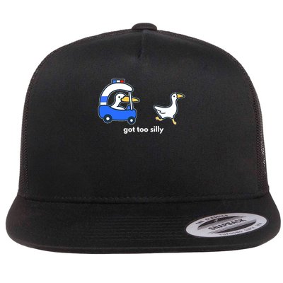 Got Too Silly Funny Goose Police Flat Bill Trucker Hat