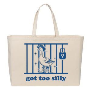 Got Too Silly Silly Goose Cotton Canvas Jumbo Tote