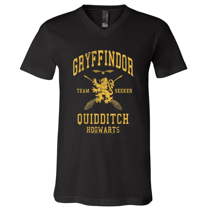 Gryffindor Team Seeker Hogwarts Quidditch V-Neck T-Shirt