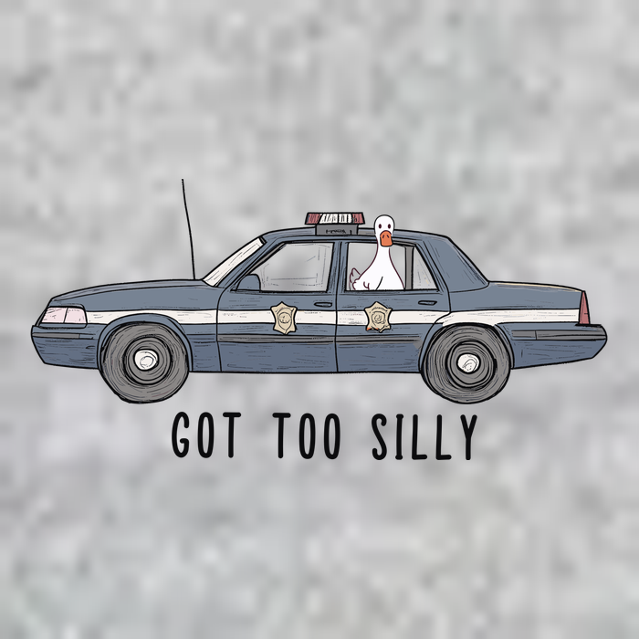 Got Too Silly Goose And Playful Police Car Humor Kids Sweatshirt