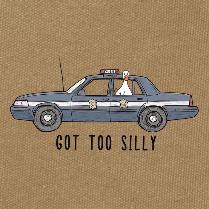 Got Too Silly Goose And Playful Police Car Humor Cotton Canvas Backpack