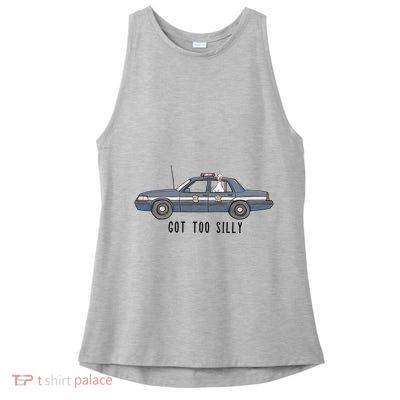 Got Too Silly Goose And Playful Police Car Humor Ladies PosiCharge Tri-Blend Wicking Tank