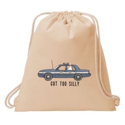 Got Too Silly Goose And Playful Police Car Humor Drawstring Bag