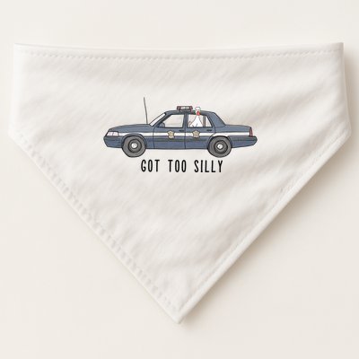 Got Too Silly Goose And Playful Police Car Humor USA-Made Doggie Bandana