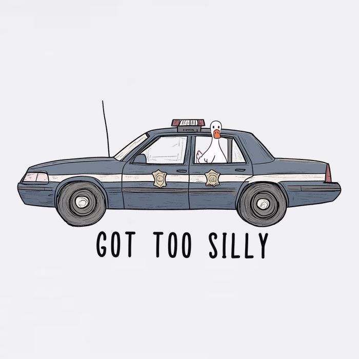 Got Too Silly Goose And Playful Police Car Humor Cooling Performance Crew T-Shirt