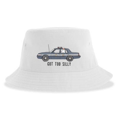 Got Too Silly Goose And Playful Police Car Humor Sustainable Bucket Hat