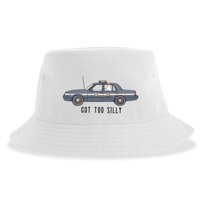 Got Too Silly Goose And Playful Police Car Humor Sustainable Bucket Hat