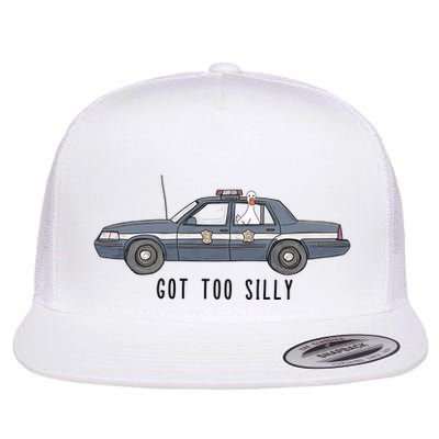 Got Too Silly Goose And Playful Police Car Humor Flatbill Hat