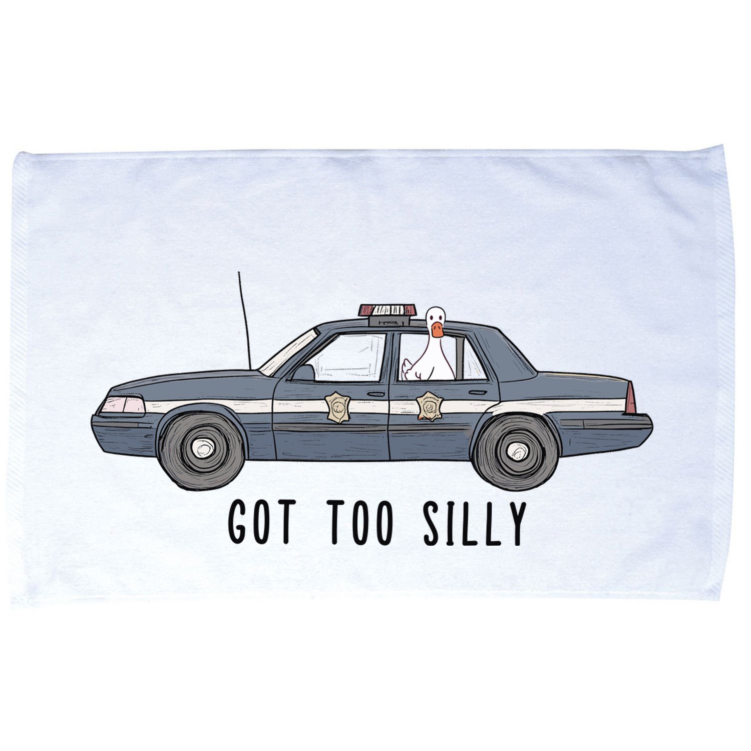 Got Too Silly Goose And Playful Police Car Humor Microfiber Hand Towel