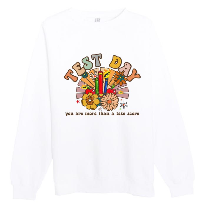 Groovy Teacher Shirt You Are More Than a Test Score Test Day Premium Crewneck Sweatshirt