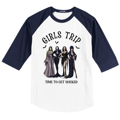 Girls Trip Salem Time To Get Wicked Halloween Witch Baseball Sleeve Shirt