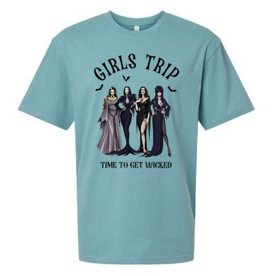 Girls Trip Salem Time To Get Wicked Halloween Witch Sueded Cloud Jersey T-Shirt