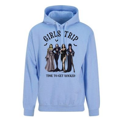 Girls Trip Salem Time To Get Wicked Halloween Witch Unisex Surf Hoodie