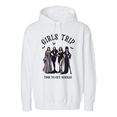 Girls Trip Salem Time To Get Wicked Halloween Witch Garment-Dyed Fleece Hoodie