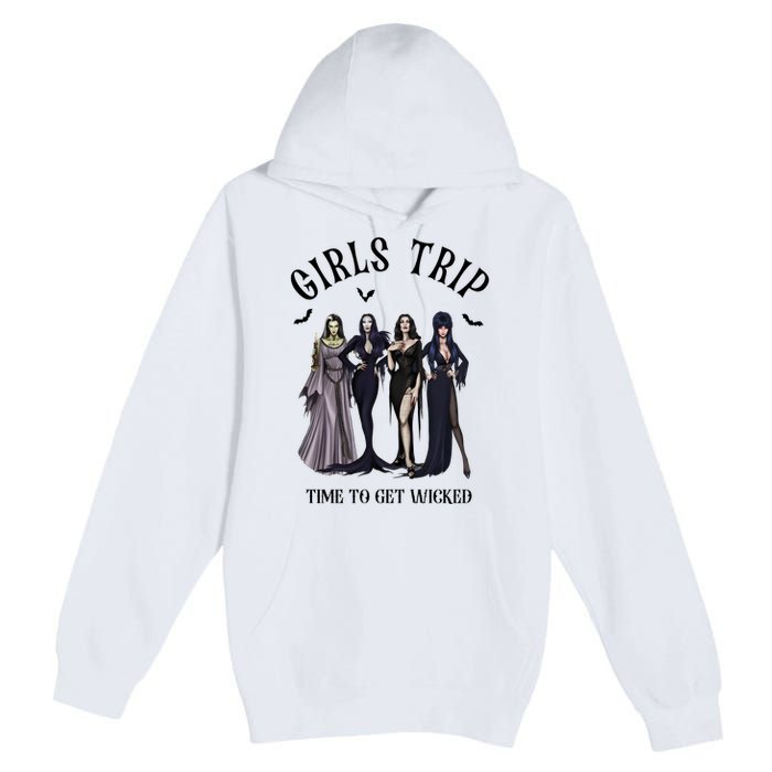 Girls Trip Salem Time To Get Wicked Halloween Witch Premium Pullover Hoodie