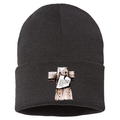 Gone To See Dad Were Fixin A Place For You Be Back Soon Sustainable Knit Beanie