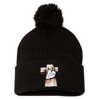 Gone To See Dad Were Fixin A Place For You Be Back Soon Pom Pom 12in Knit Beanie