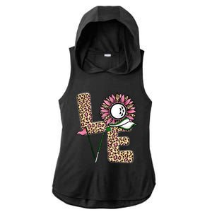 Golf T Shirts, Love Golf Leopard Sunflower Sports Ball Valentine Plus Size Ladies PosiCharge Tri-Blend Wicking Draft Hoodie Tank