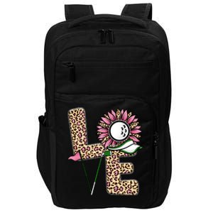 Golf T Shirts, Love Golf Leopard Sunflower Sports Ball Valentine Plus Size Impact Tech Backpack