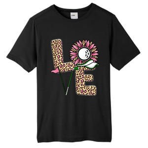 Golf T Shirts, Love Golf Leopard Sunflower Sports Ball Valentine Plus Size Tall Fusion ChromaSoft Performance T-Shirt