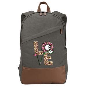 Golf T Shirts, Love Golf Leopard Sunflower Sports Ball Valentine Plus Size Cotton Canvas Backpack