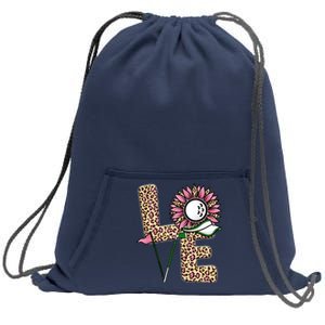 Golf T Shirts, Love Golf Leopard Sunflower Sports Ball Valentine Plus Size Sweatshirt Cinch Pack Bag