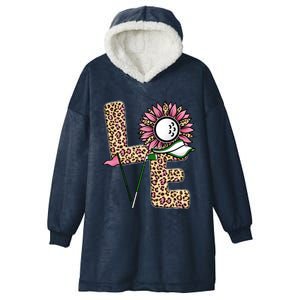 Golf T Shirts, Love Golf Leopard Sunflower Sports Ball Valentine Plus Size Hooded Wearable Blanket