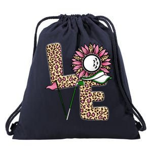 Golf T Shirts, Love Golf Leopard Sunflower Sports Ball Valentine Plus Size Drawstring Bag