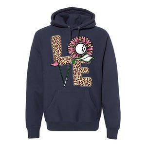 Golf T Shirts, Love Golf Leopard Sunflower Sports Ball Valentine Plus Size Premium Hoodie