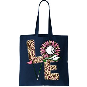 Golf T Shirts, Love Golf Leopard Sunflower Sports Ball Valentine Plus Size Tote Bag