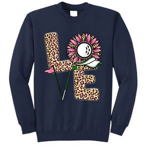 Golf T Shirts, Love Golf Leopard Sunflower Sports Ball Valentine Plus Size Tall Sweatshirt