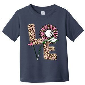 Golf T Shirts, Love Golf Leopard Sunflower Sports Ball Valentine Plus Size Toddler T-Shirt