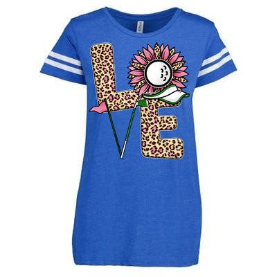 Golf T Shirts, Love Golf Leopard Sunflower Sports Ball Valentine Plus Size Enza Ladies Jersey Football T-Shirt