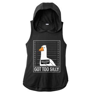 Got Too Silly Silly Goose Mugshot Goose Mugshot Ladies PosiCharge Tri-Blend Wicking Draft Hoodie Tank