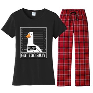 Got Too Silly Silly Goose Mugshot Goose Mugshot Women's Flannel Pajama Set