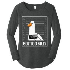 Got Too Silly Silly Goose Mugshot Goose Mugshot Women's Perfect Tri Tunic Long Sleeve Shirt