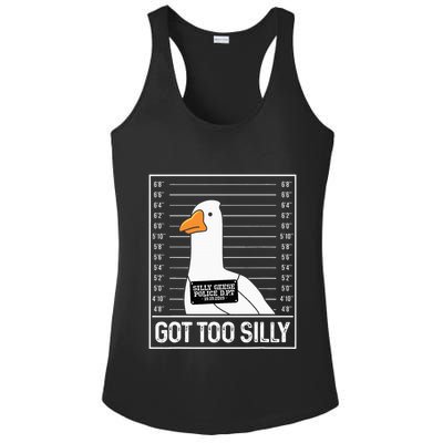 Got Too Silly Silly Goose Mugshot Goose Mugshot Ladies PosiCharge Competitor Racerback Tank
