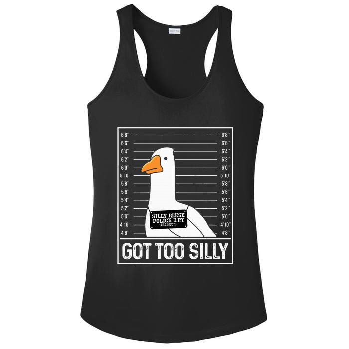 Got Too Silly Silly Goose Mugshot Goose Mugshot Ladies PosiCharge Competitor Racerback Tank